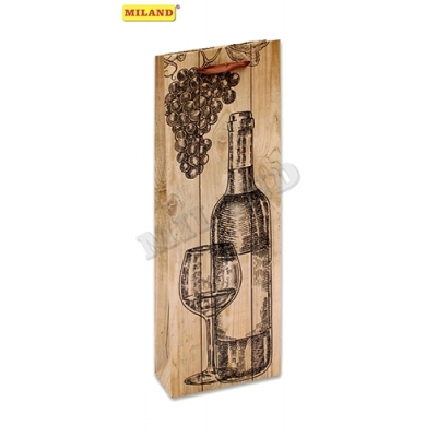 Пакет подарочный ламинированный Винный этюд, 12x36x8, 5 см