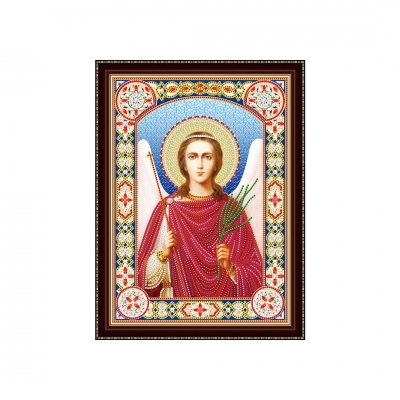 Алмазная мозаика (блестящая) 30х40 см, с подрамником, c частичным заполнением. Икона Ангела Хранител