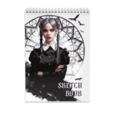 Скетчбук А5 40л. Девушка в чёрном. Wednesday