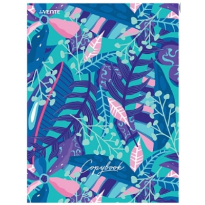 Тетрадь A4 96л. Клетка Tropical Flowers, скрепка, блок офсет 60г/м², обложка целлюлозный картон 190