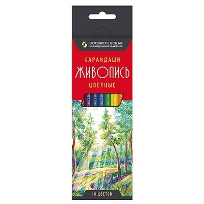 Карандаши 18цв Живопись, шестигранные, деревянные, картонная упаковка, европодвес