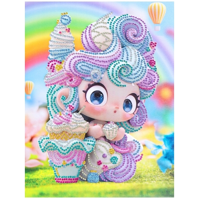 Алмазная мозаика 23х30 см, (9цв. ) Куколка с десертами (Арт. НД-0656)