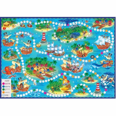 Игра-ходилка с фишками. В поисках сокровищ. Пираты. 59, 5*42 см