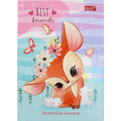 ЗАПИСНАЯ КНИЖКА А7 ЛЕСНЫЕ ДРУЗЬЯ - 1 7БЦ (глянцевая ламинация)