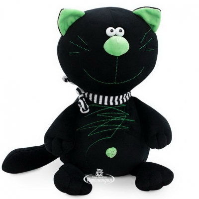 Мягкая игрушка Кот Батон чёрный 30см