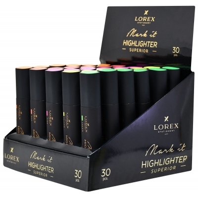 Текстовыделитель 1, 0-5, 0мм Mark it SUPERIOR, ассорти, неон, скошенный, soft touch, дисплей