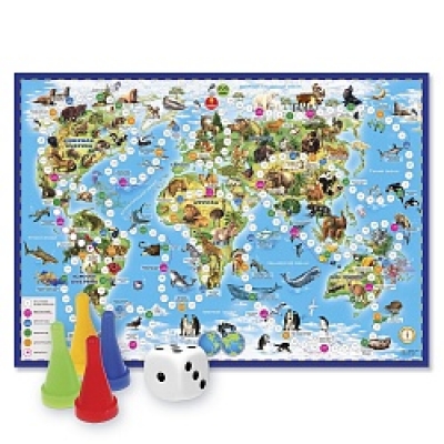 Игра-ходилка с фишками. Животный мир Земли 59, 5*43 см