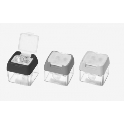 Точилка 2 отверстия Keyboard Keys 38*36*35мм, пластмассовая с контейнером, каждая с индивидуальной м