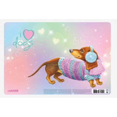Плёнка для уроков труда 33x23см Dachshund, пластиковое 600 мкм, с цветным рисунком