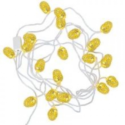 Гирлянда Фонарики 20 LED, 1 режим (мигает) , прозрач провод, металл, 4, 9м