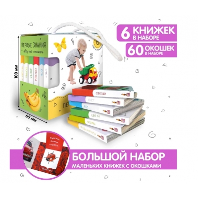 Шоубокс Первые знания 6 книг с окошками