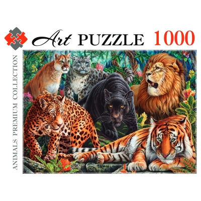 ПАЗЛ 1000 элементов. ДИКИЕ КОШКИ. Artpuzzle.