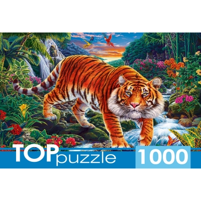 ПАЗЛ 1000 элементов. Тигр у водопада