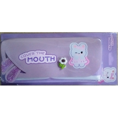 Пенал 1 отделение 200x95x70мм Cover the mouth, внешний карман на молниии, клапан на липучке, цвет -