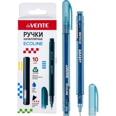 Ручка капиллярная синяя 0, 4мм Ecoline, круглый корпус, в картонной коробке