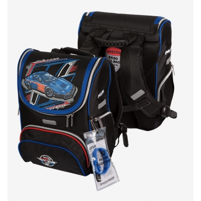 Рюкзак школьный жёсткий 35x26x20см Racing, 14л, вес 800г, 1 отделение на замке с карманом для учебни