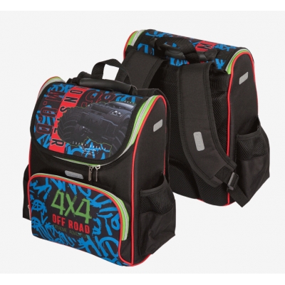 Рюкзак школьный жёсткий 34x27x20см Offroad Monsterl, 14л, вес 830г, 1 отделение на молнии с карманом