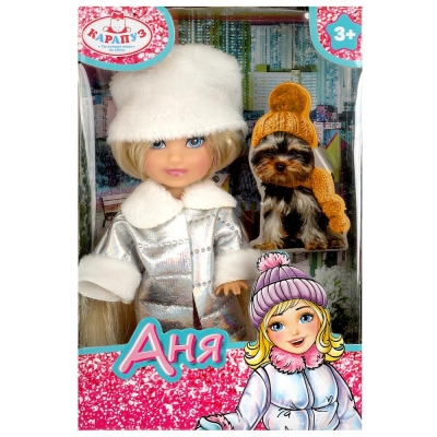Кукла Анечка 12см, акс. , кор КАРАПУЗ в кор. 120шт