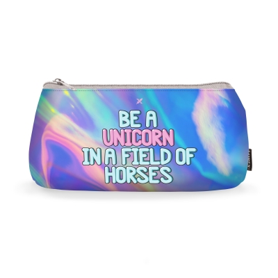 Пенал-косметичка PLANE STYLE HOLO UNICORN, молния