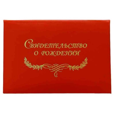 Свидетельство о рождении Красная, папка с файлом бумвинил А5 (жёсткая)