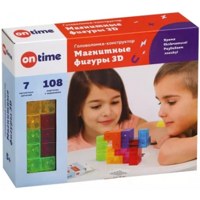Головоломка-конструктор Магнитные фигуры 3D, 7 деталей, 108 заданий