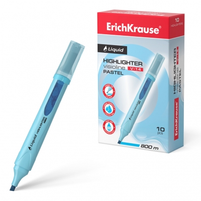 Текстовыделитель голубой 0, 6-4, 0мм Liquid Visioline V-14 Pastel