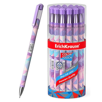 Ручка гелевая синяя 0, 38мм ColorTouch Magic Rhombs, игольчатый пишущий узел, цветной корпус, толщина