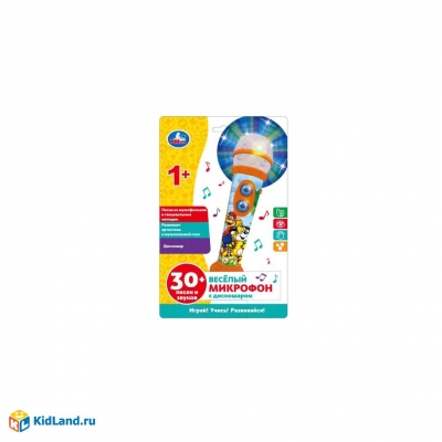 Весёлый микрофон с диско-шаром 30 песен, мелодий, звуков.