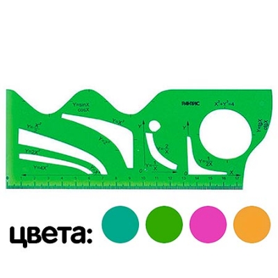 Линейка Функция - для черчения графиков 10 алгебраических, и 4 тригонометрических функций в 4-11 кла