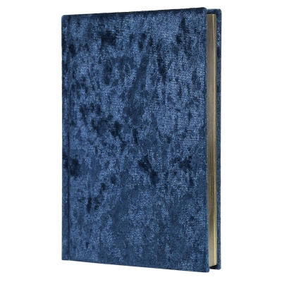 Ежедневник А6 96л. Недатированный VELVET Синий, линия, твёрдая обложка, отделка тканью под бархат, с