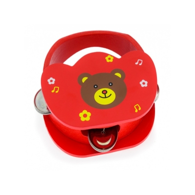 Деревянная игрушка. Бубен Мишка (15 см) (в пакете)