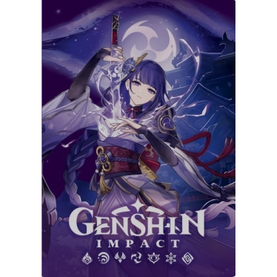 Genshin Impact. (Супермного наклеек (фиолетовая) )