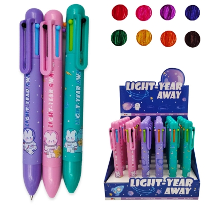 Ручка шариковая автоматическая 6цв LIGHT YEAR AWAY