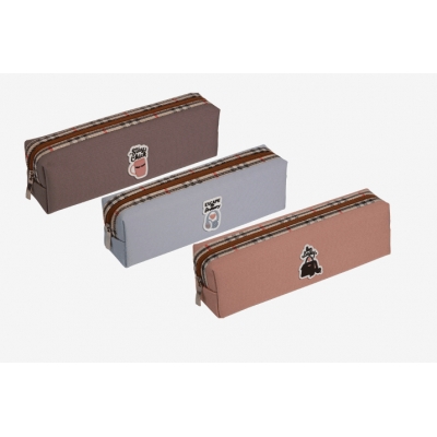 Пенал 1 отделение 210x60x50мм Chic Style, прямоугольный, плотная ткань twill, на молнии, с отделкой