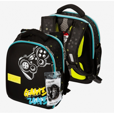 Рюкзак Junior. Game Zone 14л, школьный жёсткий, 35x27x13см, вес 800 г, 1 отделение на молнии с разде