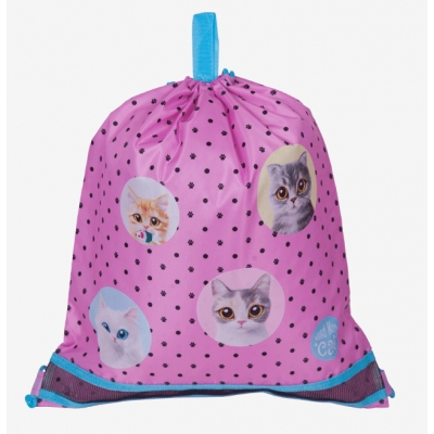 Сумка для сменной обуви 40x47см Need More Cat, водоотталкивающая ткань, на веревочной завязке, с вст