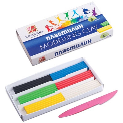 Пластилин 6цв 120г Классика, со стеком, картонная упаковка