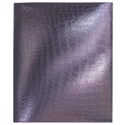 Тетрадь 96л. Клетка Бумвинил Metallic Croco Коричневая, офсет, на скобе