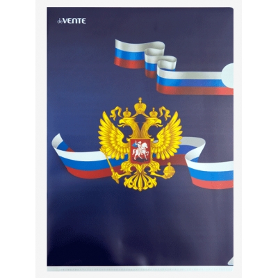 Папка-уголок A4 180мкм Герб, непрозрачная с рисунком, индивидуальная маркировка
