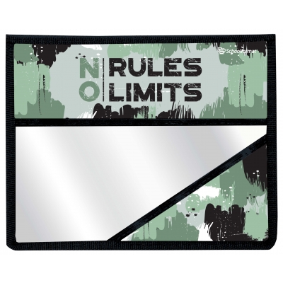Папка для тетрадей А5 NO RULES, 1 отделение, 235х190х50мм, молния, с липучкой, полиэстер хаки для ма