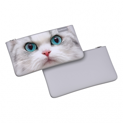 Пенал-косметичка 1 отделение 220х120мм White Cat, полиэстер, на молнии