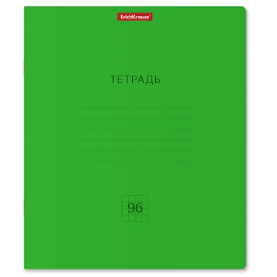 Тетрадь 96л. Клетка Классика Neon зелёная, на скобе, обложка- мелованный картон, скругленные углы