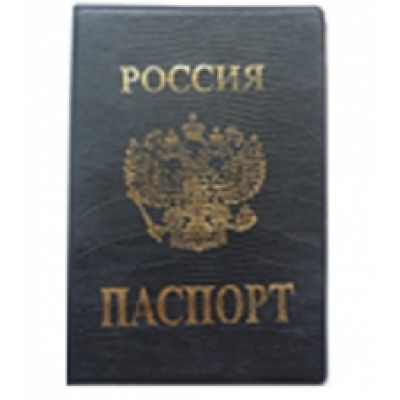 Обложка на паспорт экокожа чёрная Золотой стандарт
