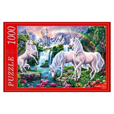 ПАЗЛ 1000 элементов. ЕДИНОРОГИ И ЗАМОК (Арт. Ф1000-7651 )