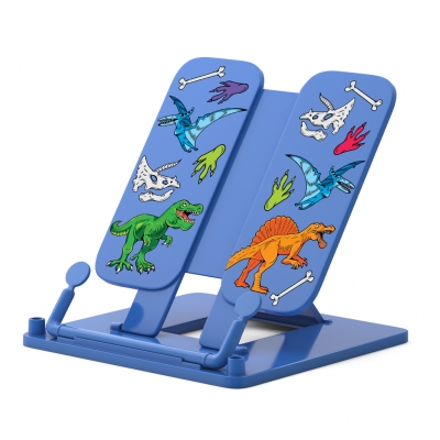 Подставка для книг пластиковая 235*190мм Dino Planet синяя, пакет с европодвесом
