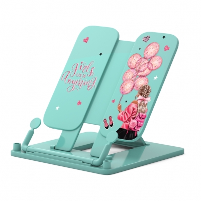 Подставка для книг пластиковая 235*190мм Girly Day мятная, пакет с европодвесом