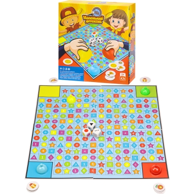 Настольная игра. Маленький детектив (21х20, 5х4, 6 см) (игровое поле, 3 кубика, 30 карточек, 4 крышки)