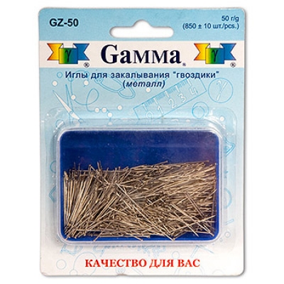 Иглы для закалывания гвоздики, сталь, 50г картонный блистер, европодвес