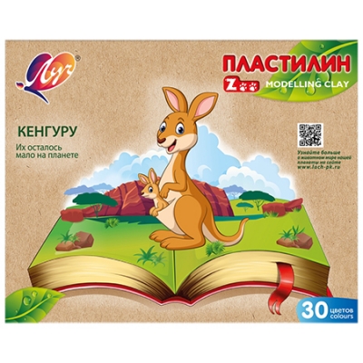 Пластилин 30цв 450г ZOO, картонная упаковка