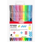 Набор капиллярных ручек 12цв 0, 4мм Topex, с цветным шестигранным корпусом, в пластиковом блистере